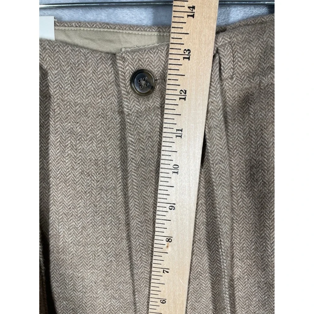Banana Republic Italian Wool Herringbone Lanificio Comatex Pants Tan L Mens NEW